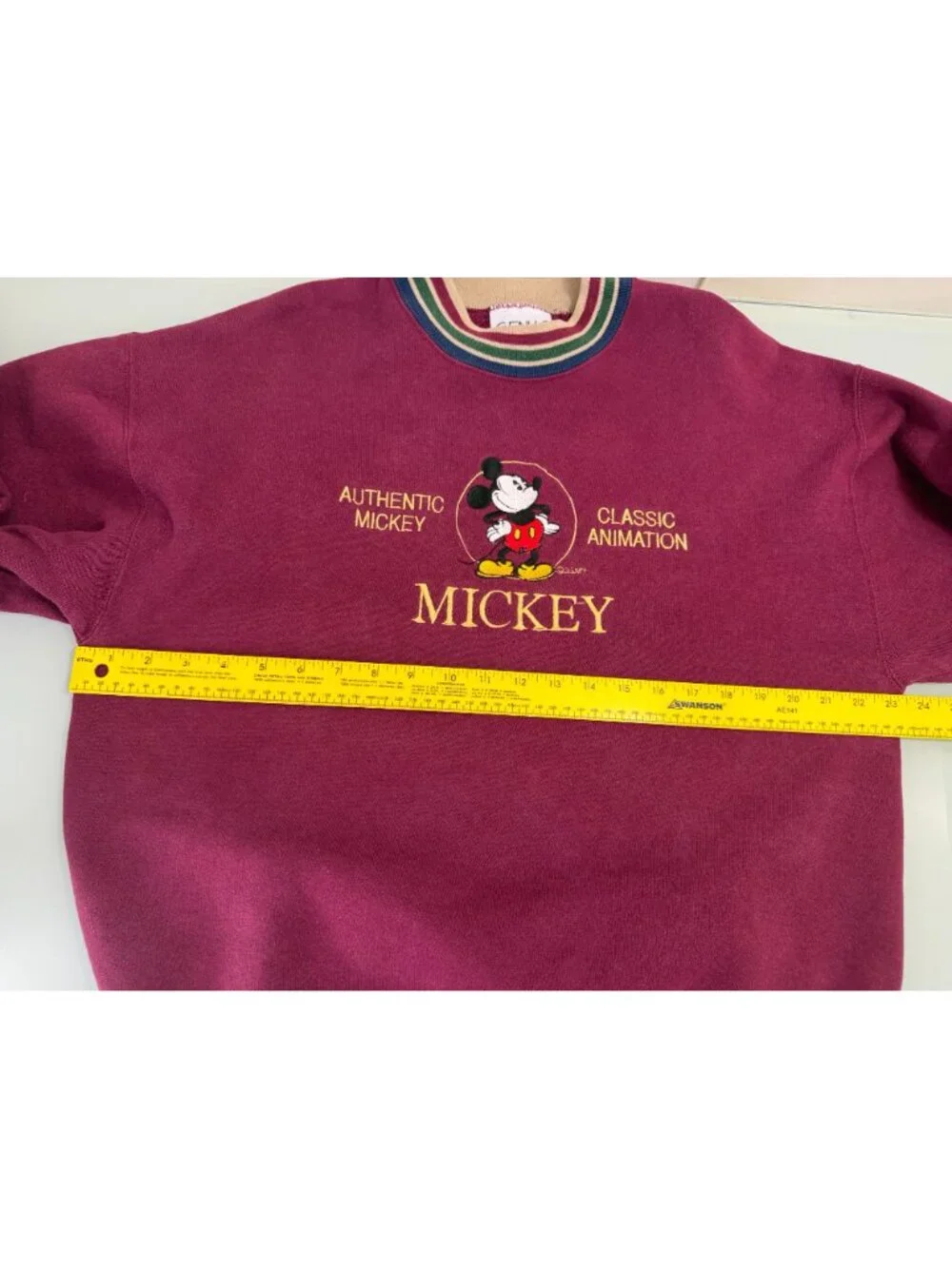 Vintage Genus Mickey  Mouse Pullover Sweatshirt Large L Made in USA 90s Disney
